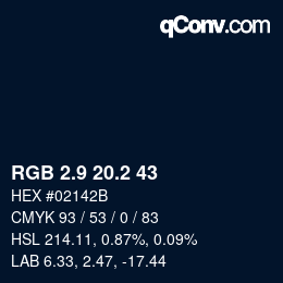 カラーコード: RGB 2.9 20.2 43 | qconv.com