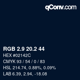 Color code: RGB 2.9 20.2 44 | qconv.com