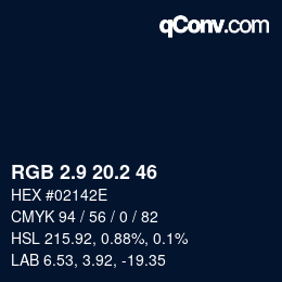 Color code: RGB 2.9 20.2 46 | qconv.com