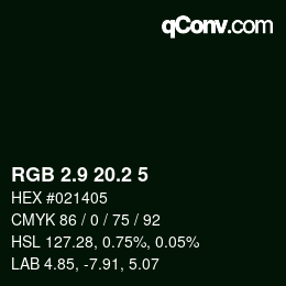 Farbcode: RGB 2.9 20.2 5 | qconv.com