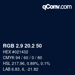 カラーコード: RGB 2.9 20.2 50 | qconv.com