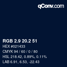 Color code: RGB 2.9 20.2 51 | qconv.com
