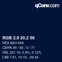 カラーコード: RGB 2.9 20.2 58 | qconv.com