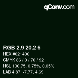 Color code: RGB 2.9 20.2 6 | qconv.com