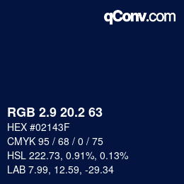 カラーコード: RGB 2.9 20.2 63 | qconv.com