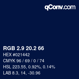 Color code: RGB 2.9 20.2 66 | qconv.com