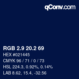Color code: RGB 2.9 20.2 69 | qconv.com