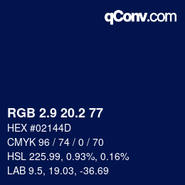カラーコード: RGB 2.9 20.2 77 | qconv.com