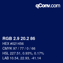 カラーコード: RGB 2.9 20.2 86 | qconv.com