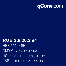 Color code: RGB 2.9 20.2 94 | qconv.com