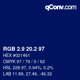 カラーコード: RGB 2.9 20.2 97 | qconv.com