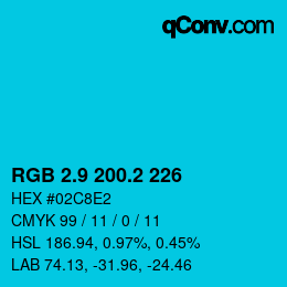 カラーコード: RGB 2.9 200.2 226 | qconv.com