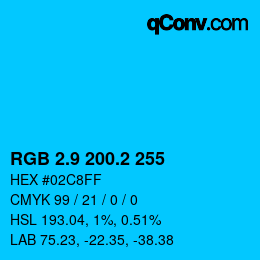 カラーコード: RGB 2.9 200.2 255 | qconv.com