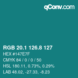 Color code: RGB 20.1 126.8 127 | qconv.com