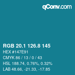 Color code: RGB 20.1 126.8 145 | qconv.com