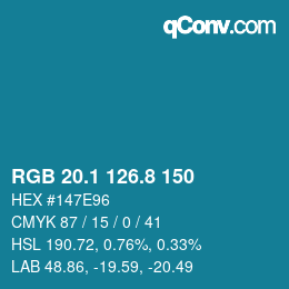 Color code: RGB 20.1 126.8 150 | qconv.com