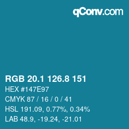 Color code: RGB 20.1 126.8 151 | qconv.com