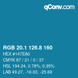 Color code: RGB 20.1 126.8 160 | qconv.com