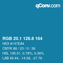 Color code: RGB 20.1 126.8 164 | qconv.com