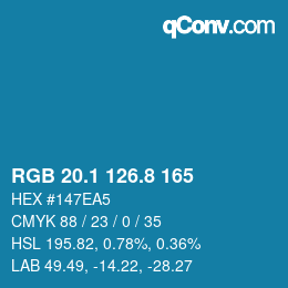 Color code: RGB 20.1 126.8 165 | qconv.com