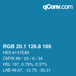 Color code: RGB 20.1 126.8 169 | qconv.com