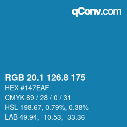 Color code: RGB 20.1 126.8 175 | qconv.com