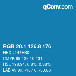 カラーコード: RGB 20.1 126.8 176 | qconv.com