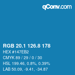 Color code: RGB 20.1 126.8 178 | qconv.com