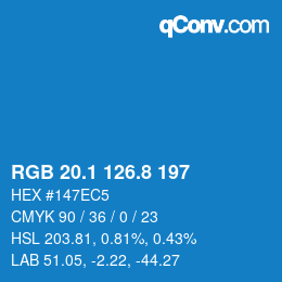 Color code: RGB 20.1 126.8 197 | qconv.com