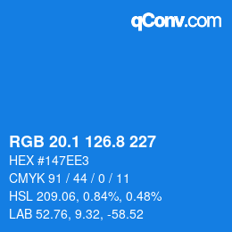 Color code: RGB 20.1 126.8 227 | qconv.com