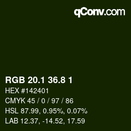Color code: RGB 20.1 36.8 1 | qconv.com