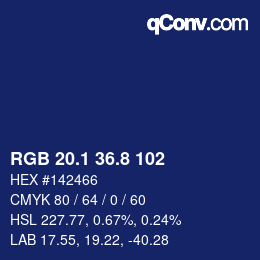 Color code: RGB 20.1 36.8 102 | qconv.com