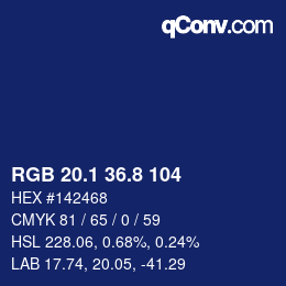 Color code: RGB 20.1 36.8 104 | qconv.com