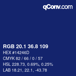 Color code: RGB 20.1 36.8 109 | qconv.com