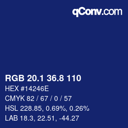 カラーコード: RGB 20.1 36.8 110 | qconv.com