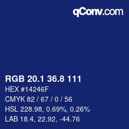 Color code: RGB 20.1 36.8 111 | qconv.com