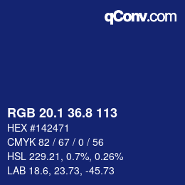 Color code: RGB 20.1 36.8 113 | qconv.com