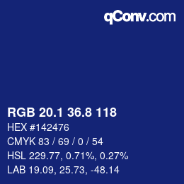 Color code: RGB 20.1 36.8 118 | qconv.com