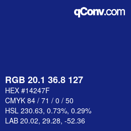 カラーコード: RGB 20.1 36.8 127 | qconv.com