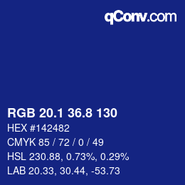 カラーコード: RGB 20.1 36.8 130 | qconv.com