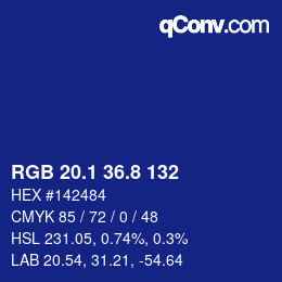 カラーコード: RGB 20.1 36.8 132 | qconv.com
