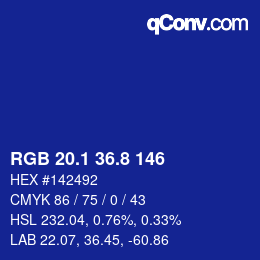カラーコード: RGB 20.1 36.8 146 | qconv.com