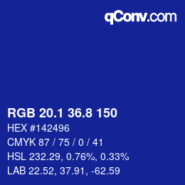 カラーコード: RGB 20.1 36.8 150 | qconv.com