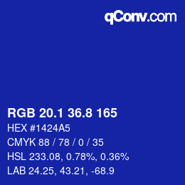 カラーコード: RGB 20.1 36.8 165 | qconv.com