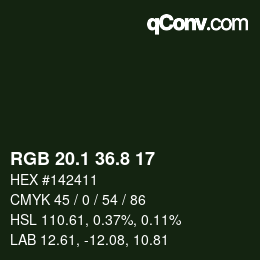 Color code: RGB 20.1 36.8 17 | qconv.com