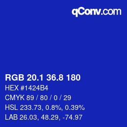 カラーコード: RGB 20.1 36.8 180 | qconv.com