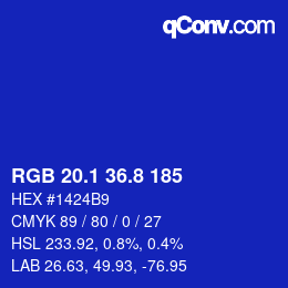 カラーコード: RGB 20.1 36.8 185 | qconv.com