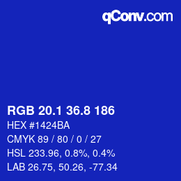 カラーコード: RGB 20.1 36.8 186 | qconv.com