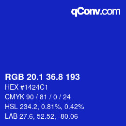 カラーコード: RGB 20.1 36.8 193 | qconv.com