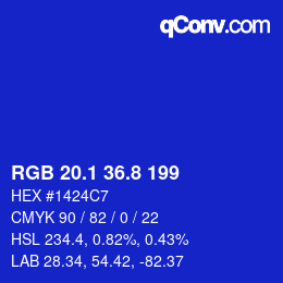 カラーコード: RGB 20.1 36.8 199 | qconv.com